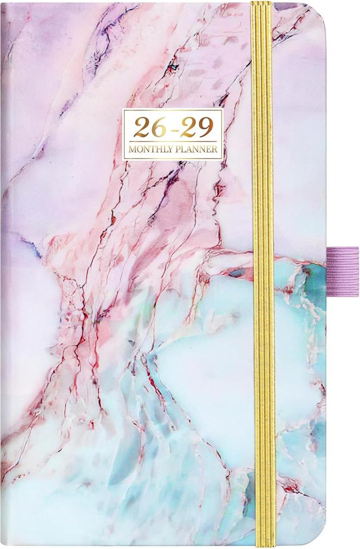 2026-2029 Monthly Pocket Planner - 3 Year Monthly Planner 2026-2029, Jul. 2026 - Jun. 2029, 6.3" x 3.8", 2026-2028 Small/Purse Planners with 60 Notes Pages, Inner Pocket, Pen Loop, Elastic Closure