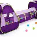 3-in-1 Pop Up Play Tent Set with Tunnel and Ball Pit | Indoor Outdoor Playhouse for Ages 3+