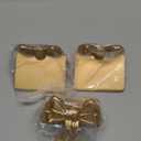 MorningRo 3 Pcs Gold Bow Christmas Stocking Holder Heavy Duty Cast Iron Gold Christmas Bow Stocking Holder Xmas Home Metal Decoration for Mantle Fireplace Shelf Staircase Decoration(Novelty)