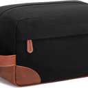 Vorspack Large Toiletry Bag Hanging Dopp Kit for Men Water Resistant Canvas Shaving Bag with Large Capacity for Travel- Black