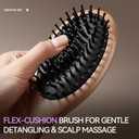 Wooden Paddle Hair Brush for Women & Men, Detangler Hairbrush with Ergonomic Handle & Air Cushion, Scalp Massager Suitable for Curly/Fine/Thick Hair, Wet & Dry Styling and Detangling Brushes