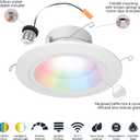 HALO 5/6" Smart Wi-Fi Recessed LED Light Powered by WiZ Pro, Dimmable Full Color w/ SpaceSense Motion, Smart Home Ready - RL56069WZRGBWWHR