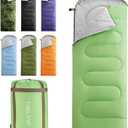 FARLAND Sleeping Bags 30 for Adults Teens Kids with Compression Sack Portable and Lightweight for 3-4 Season Camping, Hiking,Waterproof, Backpacking and Outdoors (Medium(87"x 29.5"), Green (R Zip))