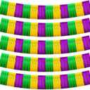 4 Pack 20 Feet Mardi Gras Foil Fringe Garland Green Yellow Purple Parade Float Decorations Metallic Tinsel Foil Streamers Curtain Photo Background for Mardi Gras Carnival Wedding Birthday Party
