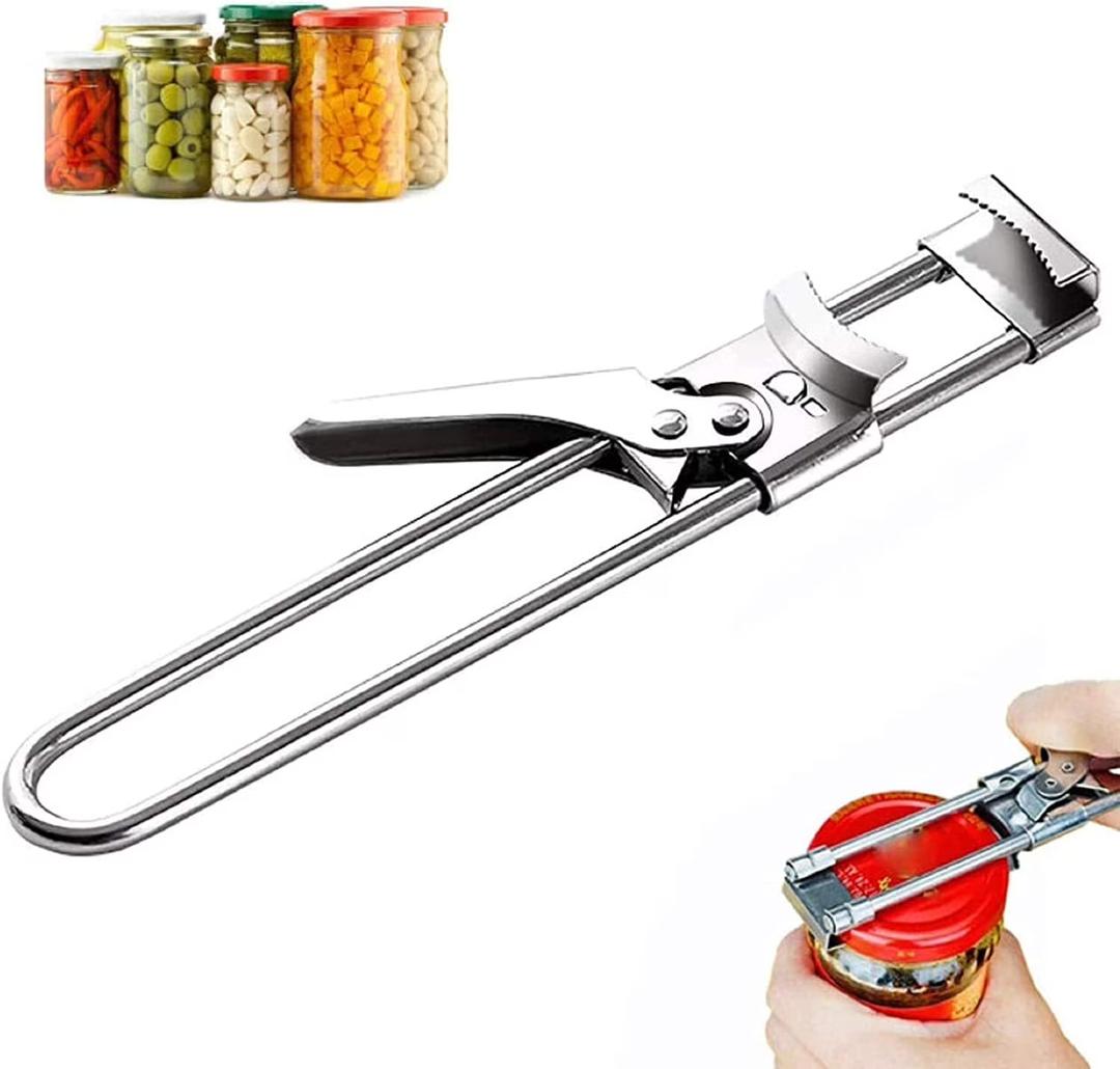 Adjustable Stainless Steel Jar Opener, Easy Grip Jar Opener for Weak Hands, Opens Jars, Bottles, Containers Easily, Kitchen Accessories