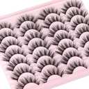 Newcally Eyelashes False Lashes Wispy Spikes Eyelashes Mink Natural Look 3D Volume Fake Eye Lashes Pack Cat Eye Strip Reusable Faux Mink Eyelash 14 Pairs