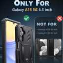 FNTCASE for Samsung Galaxy A15-5G Case: Military Grade Drop Proof Protection Phone Cover with Kickstand | Heavy Duty Rugged Full Body Protective Shockproof Matte Textured TPU Cases - 6.5 Inch (Black)
