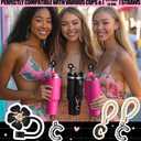 2 x Straw Covers for Stanley Cup Accessories: Black Decorations for Stanley 30 oz & 40 oz Tumbler with Handle, Bling Letter Charms and Flower Silicone Straw Cap Topper, Trendy Stuff for Teen Girls & Women