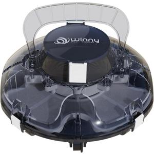 Cordless Robotic Pool Cleaner, Lasts 80 Min, Automatic Vacuum for Above-Ground Pools up to 650 Sq.ft,Portable, Edge Cleaning Function,Self-Parking(Black Blue)
