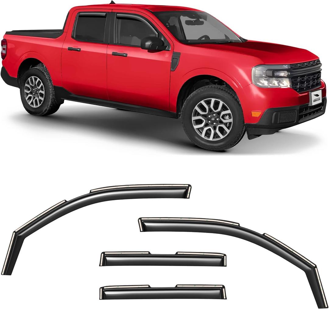 in-Channel Extra Durable Rain Guards for Ford Maverick 2022-2025, Window Deflectors, Vent Window Visors, 4 Pieces - 200587 (For Maverick 22-25)
