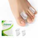 Welnove Upgraded Gel Toe Separators  8-Pack Aloe Vera Extract Infused Silicone Toe Spacers for Straightening Overlapping Toes, Calluses  Bunion Corrector for Men and Women (Multi-Size, Clear)
