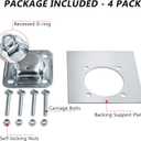 Lonffery 4 Pack Recessed D-Ring Tie Down Anchors (6,000 lb. Capacity), Heavy Duty Kit for Trailer or Deliveries