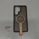 TIANNIUKE for Samsung Galaxy S25 Ultra Case 360°Rotatable Magnetic Ring Holder Stand with Silicone Strap, Fit for MagSafe Mil-Grade Shockproof Translucent Matte Phone Cases for S25 Ultra (Desert Gold)