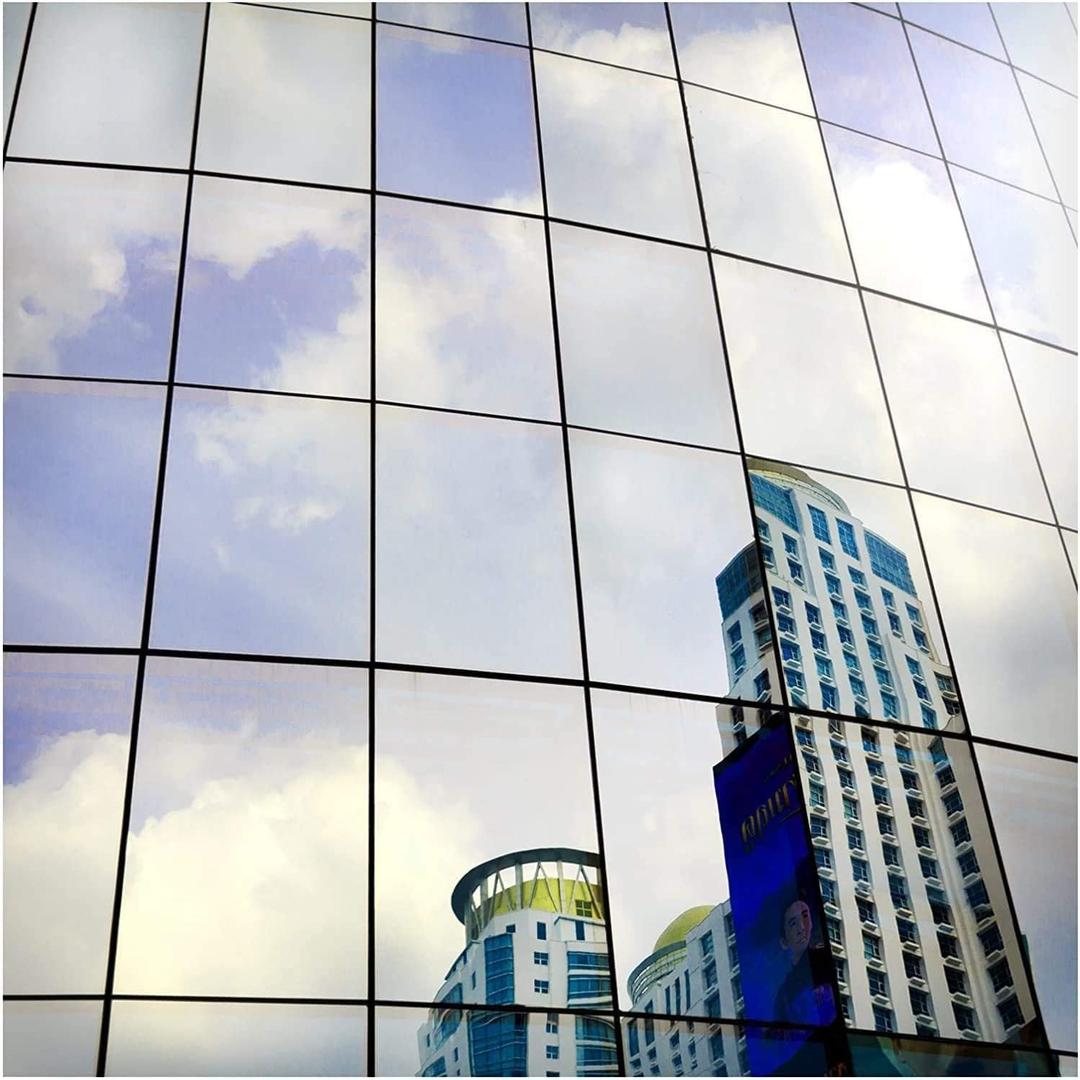 BDF S05 Window Film Daytime Privacy and Heat Control Mirror Silver 5 (Very Dark) - 36in X 24ft