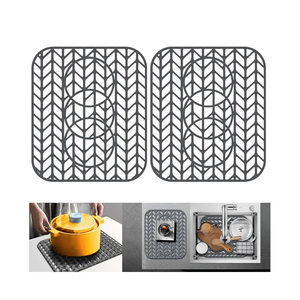 Sink Protectors for Kitchen Sink 12"13"16"18"19"24"26"28"29" Silicone Sink Mat| Silicone Kitchen Sink Mat for Bottom of Farmhouse(13.58"x 11.6"x2 Gray)