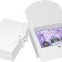 BoShahai 10 PCS Gift Boxes with Lids, 10.6x7.8x3.1 Inch Kraft Paper Gift Box, White with Ribbon, Bridesmaid Proposal Box for Wedding, Packaging, Present, Birthday, Cupcake