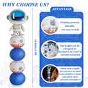 Astronaut Balloons Column Stand Kit And Paper Lantern 2 Sets 5.9 Feet with Reusable Metal Telescopic Design For Outer Space Themed Parties, Birthday, Baby Shower