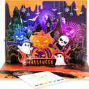 Magic Ants Musical Halloween Pop Up Card with Lights  3D Haunted House Ghosts Pumpkins Bats  Spooky Halloween Greeting Card for Kids and Adults Includes Envelope and Blank Note