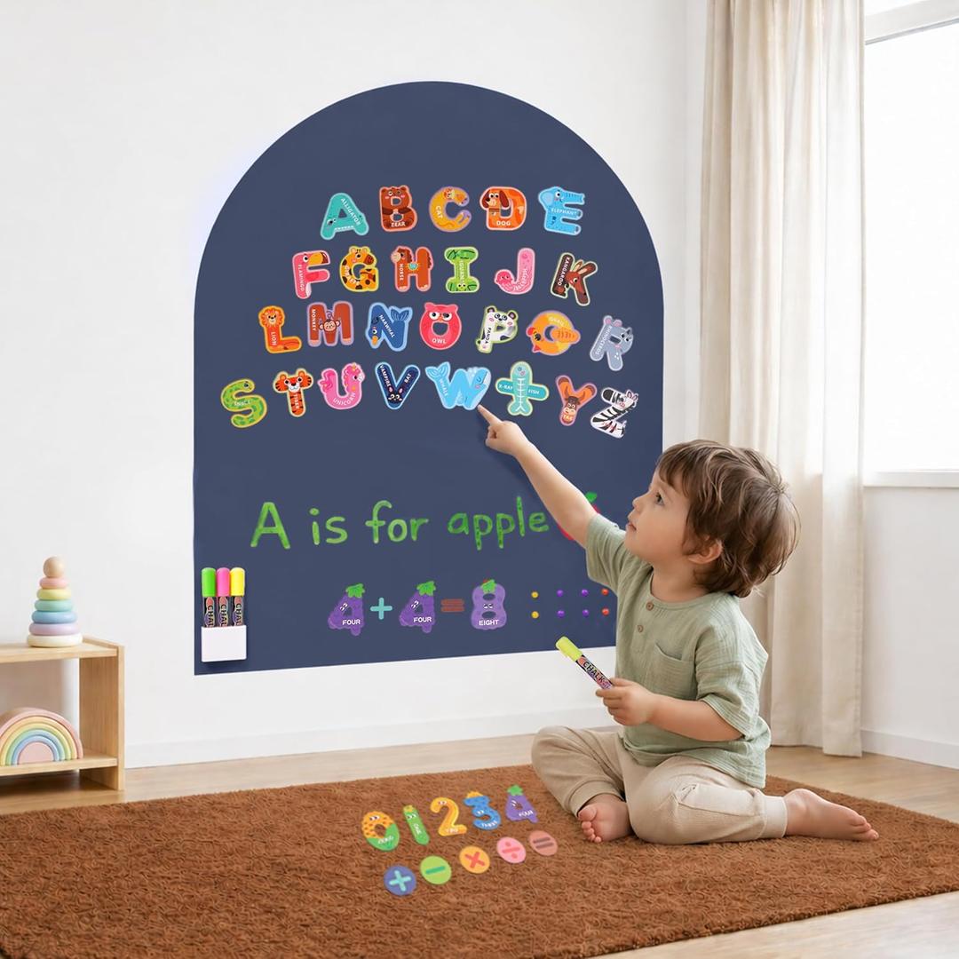 Arch Magnetic Wall Decal for Kids | 39.4'' x 31.5'' | Magnet Wall for Kids | Chalk Board Wall | Peel and Stick Magnetic Chalkboard for Wall | Magnetic Wall Board | Magnetic Play Wall
