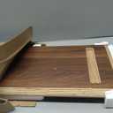 Aothia Solid Wood Dual Monitor Stand Riser for Desk, 43 Inch Black Walnut Computer Monitor Riser with Cork Legs, Extra Long Desktop Organizer Shelf for 2 Monitors, Laptop & Printer