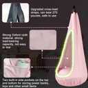 Light Up Kids Pod Swing Seat  Sensory Hammock Chair with Remote & Bluetooth App Control LED Lights, Inflatable Cushion, Pocket  Indoor & Outdoor Swing for Autism & Relaxation