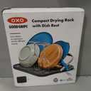 OXO Good Grips Compact Drying Rack with Dish Rest, Ideal for Small Kitchens, 17 in x 14 in, Rustproof Aluminum, Non-Slip Feet, Folds Flat, Dish Dryer, Drying Mat