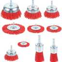 10 Pack Wire Cup Brush Nylon Filament Abrasive Wire Brush, Twisted Knotted Cup Brush for Grinders, with 1/4 Inch Hex Shank for Heavy Cleaning Rust, Stripping and Abrasive, for Angle Grinder