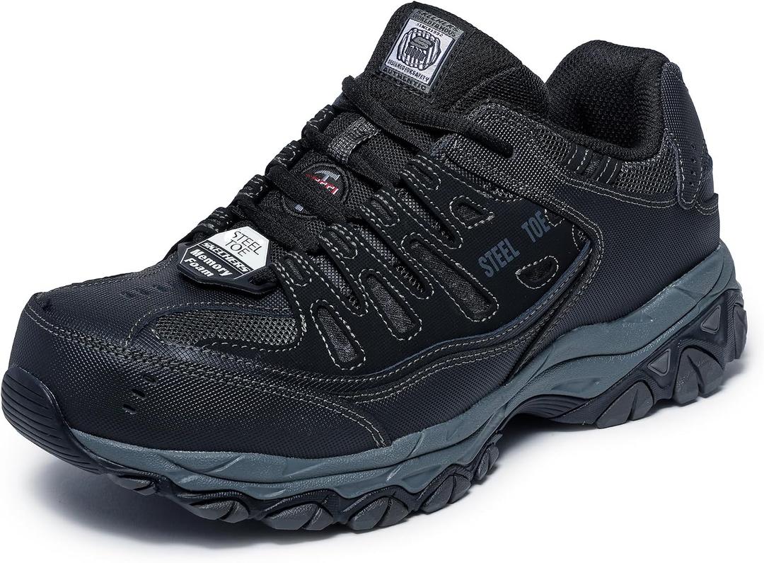 Skechers Men's Cankton Steel Toe Construction Shoe - Electrical Hazard Rated, Memory Foam 9.5