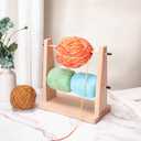 WILLOWDALE Wooden Yarn Holder for Knitting & Crochet Supplies, 2-Tier Yarn Storage Organizer Rack, 4 Crochet Yarn Ball Holder, Yarn Dispenser Crochet Tools and Accessories Arts & Crafts Supplies
