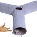 3 Way Collapsible Cat Play Tube Toys with Plush Ball, Indoor Play Tunnel for Puppy, Kitty, Kitten, Rabbit