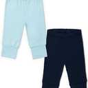 MONICA + ANDY Hello Baby Pants, Size 912 Months, Blue, 100% Organic Baby Clothes for Girls and Boys, Joggers, Sustainable Super Soft Fabric, Sizes for Preemie, Newborn & Infant