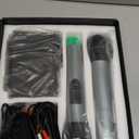 FIFINE UHF Dual Channel Wireless Handheld Microphone, Easy-to-use Karaoke Wireless Microphone System-K036