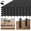 Muzata 50Pack 38'' Aluminum Deck Balusters Facemount Rectangular Railing Metal Spindles with Screws Stair Porch Staircase Deck Spindles for Wood and Composite Fencing WT35