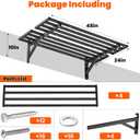 Ultrawall Heavy Duty Garage Wall Shelves, 2 x 4 ft Wall Mounted Storage Shelves, Holds Up to 800Lbs, 2Pack, Black, 48in
