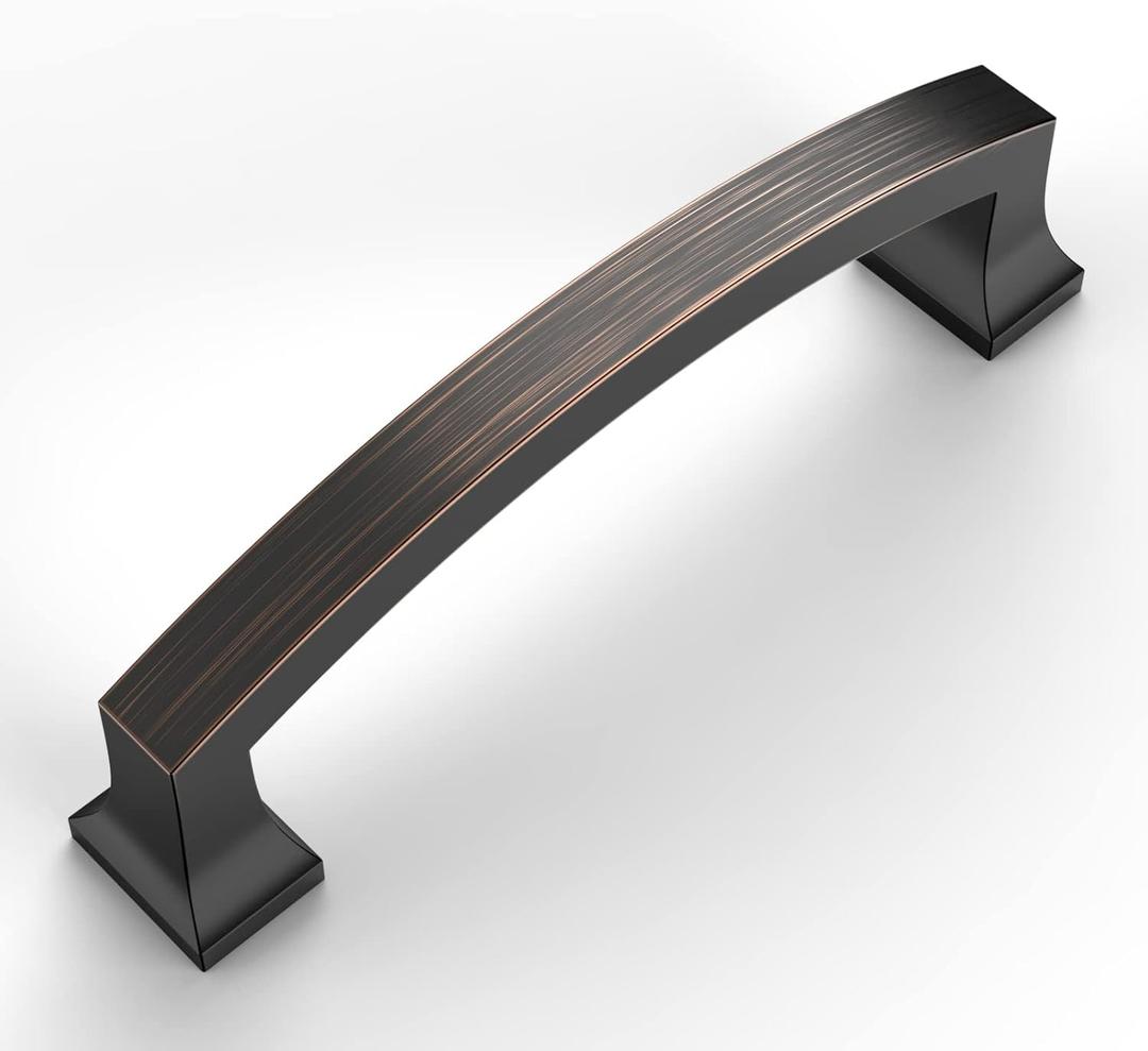 Amerdeco 10 Pack Oil Rubbed Bronze 4 Inch(102mm) Hole Centers Kitchen Cabinet Pulls Cabinet Hardware Kitchen Handles for Cabinets Cupboard Handles Drawer Pulls ZH0009ORB (4"/102MM Hole Center)