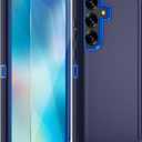 for Samsung Galaxy S25 Plus Case, with HD Tempered Glass Screen Protector, Heavy Duty Shockproof Drop Protective Rugged Tough Durable Phone Cover (Dark Blue)