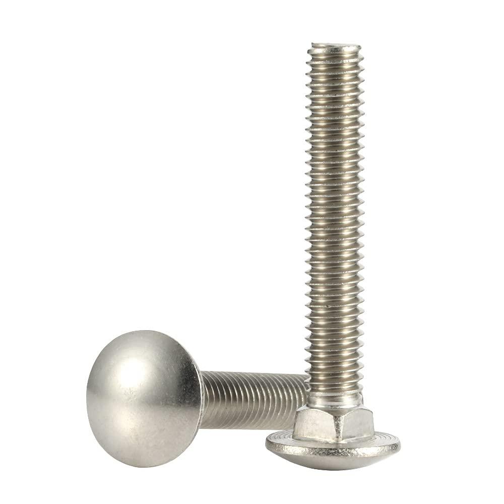 MewuDecor 5/16-18 x 5" Carriage Bolts, Stainless Steel 18-8 (304), Round Head, Square Neck, Fully Threaded, 10 PCS MewuDecor 5/16-18 x 5" Carriage Bolts, Stainless Steel 18-8 (304), Round Head, Square Neck, Fully Threaded, 10 PCS