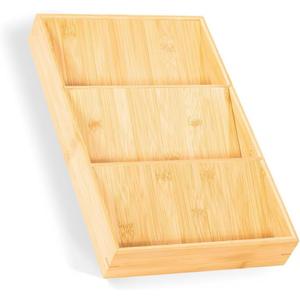 Bamboo Spice Rack Organizer for Drawer 3 Tier Bamboo Spice Tray Cabinet for Kitchen Storage and Organizer (Pre-Measure Your Drawer)(1 Pack, Drawer)