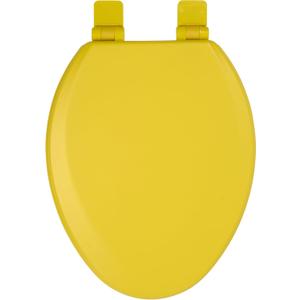 Toilet Seat, Slow Close, Soft Touch, Ultra-Smooth Matte Finish (No Orange-Peel Texture), Premium Moulded Wood, Quick Release, PIKLiDS (Yellow, Elongated)