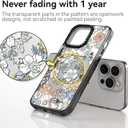 Compatible for iPhone 14 Pro Max Case Cute Aesthetic - Durable Shockproof 6.6 ft Drop Impact Phone Case Cover with Funny Fashion Lovely Flower 6.7" Black