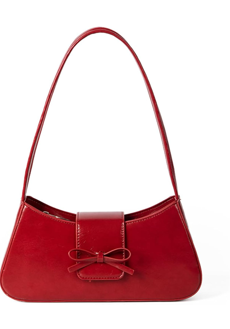 Shoulder Bags for Women Coquette Bow Purse Y2k Bag Small Cute Purses Mini Hobo Handbag Faux Leather Shoulder Purse