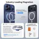 CASEKOO Ultra-Magnetic Stand for iPhone 17 Pro Max Case [Military Drop Protection] [Compatible with MagSafe] Shockproof Translucent Matte Slim Ring for iPhone 17 Pro Max Phone Case 6.9", Blue
