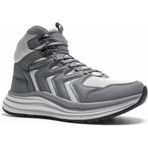 Men's Orthopedic Mid Trekking Hiking Boots: Comfortable Plantar Fasciitis Ankle Support Work Walking Running Shoes, Orthotic Cushion Sport Gym Cross Training Trail Sneakers for Foot Heel Pain Relief, 45