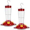 Joliyoou 2 Packs Hummingbird Feeder, 10 Onces Fluid Flower Bird Feeder for Outdoors