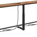 Kitstorack Narrow Sofa Table with Charging Station, 78.8" Behind Couch Table, Adjustable 24.4"-32.7" Height, Modular 2-piece Design for sectionals, entryways, Apartments, and Narrow Living Spaces