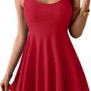 One Piece Swimdress Swimsuit for Women Tummy Control Wrap Swim Dress Modest Ruched Skirt Bathing Suit M