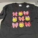 Softball Coquette Bow Softball Mom Mothers Day Softball Mama T-Shirt (Black, M)