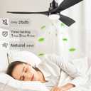 Ceiling Fan with Lights Remote Control, 52 Inch Black Ceiling Fans with 3 Downrods, 3 Blades, Timer, 6 Speed Modern Fan Quiet Reversible DC Motor for Patio Bedroom Outdoor/Indoor,52in,Black