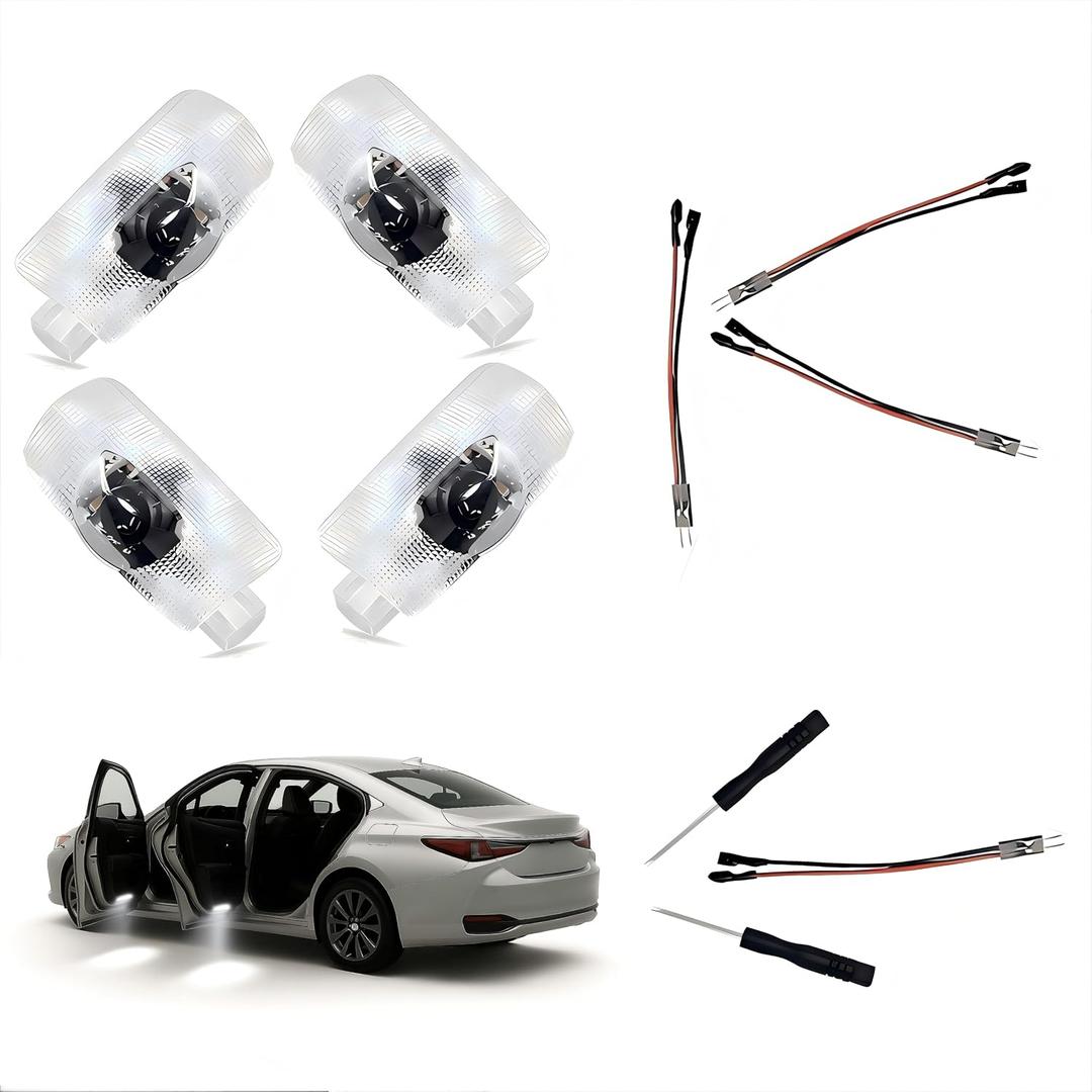 4Pcs Car Door Logo Projector Lights Compatible with IS/ES/LS/GS/GX/LX/RX/RC/UX200 (20062025) HD LED Ghost Shadow Welcome Light, Plug & Play OEM Courtesy Replacement, Never Fade, Ultra Bright