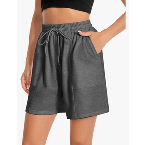 Women's Lounge Athletic Shorts with Pockets, 6.1" Sweat Shorts Women, Summer Casual Elastic Walking Running Shorts L